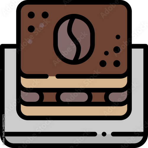 tiramisu filled outline icon