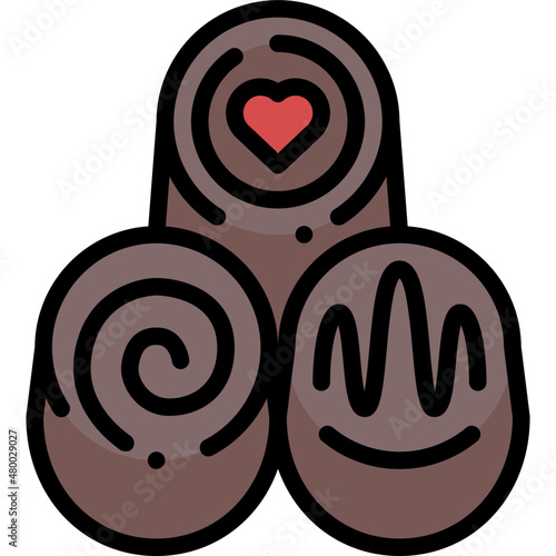 truffle filled outline icon