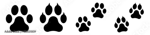 Animal paw print set vector illustrations