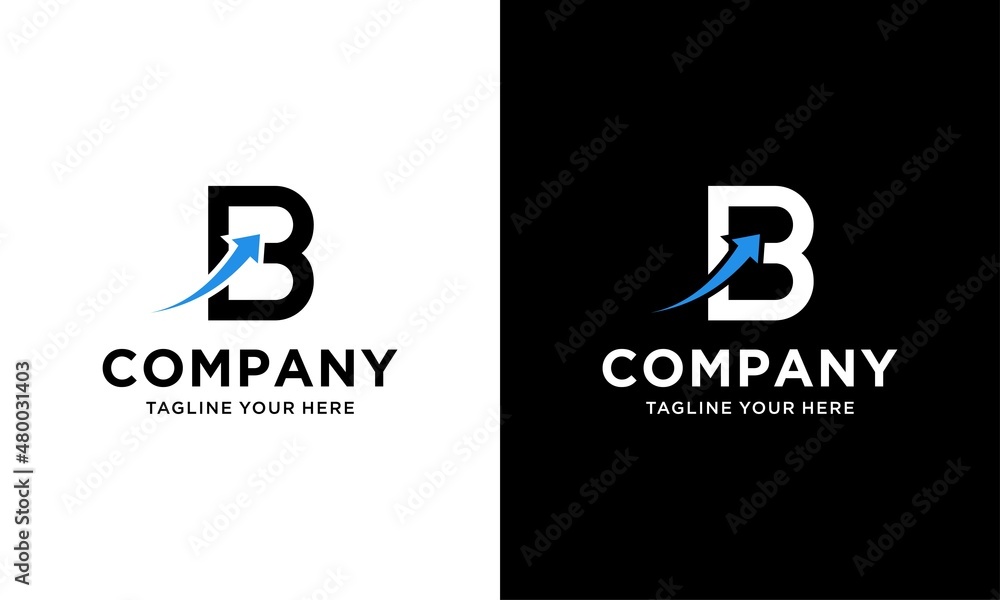 Initial letter B with arrows for financial or trade business vector logo template. on a black and white background. Initial letter B with arrows for financial or trade business vector logo template. on a black and white background.