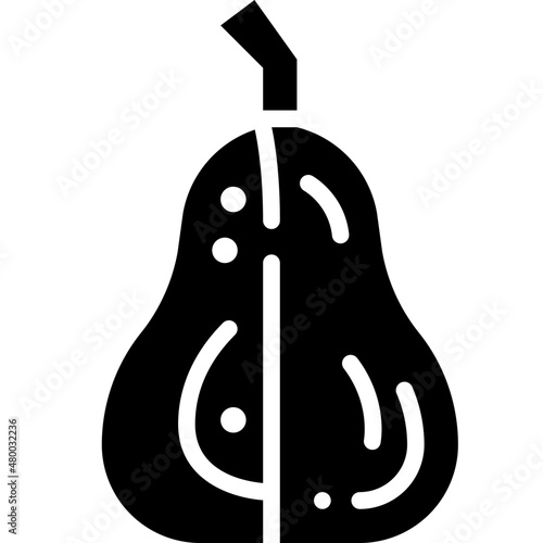 poached pear solid icon