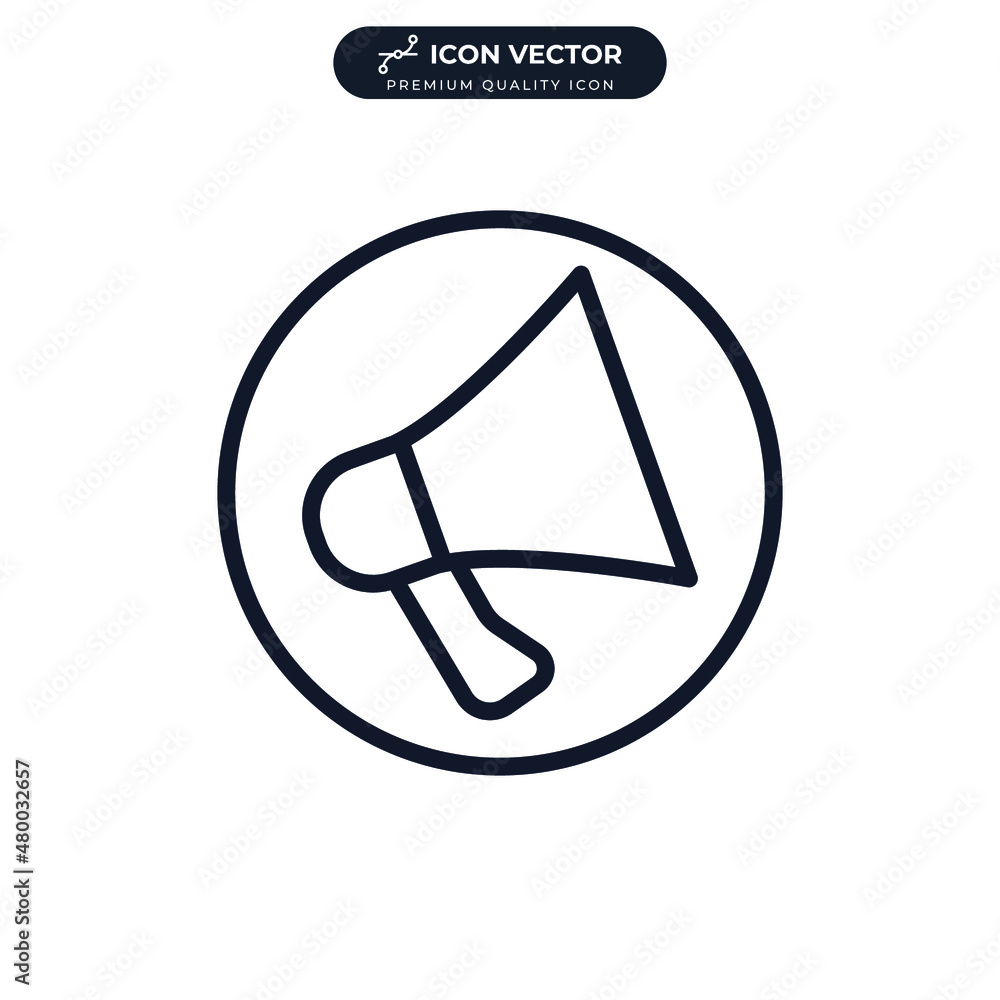 Bullhorn. megaphone icon symbol template for graphic and web design collection logo vector illustration Bullhorn. megaphone icon symbol template for graphic and web design collection logo vector illustration