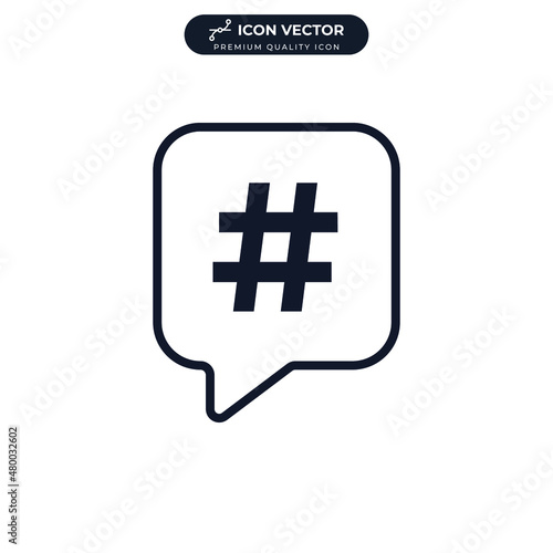 Hashtag icon symbol template for graphic and web design collection logo vector illustration