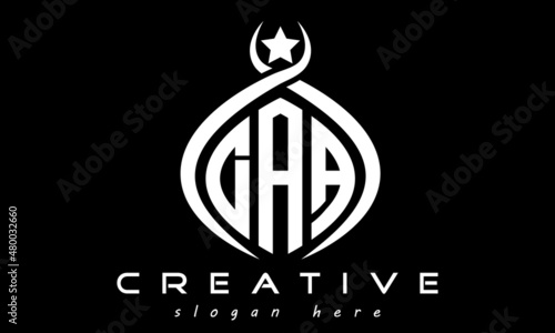 three letters DAA monogram curved oval initial logo design, geometric minimalist modern business shape creative logo, vector template