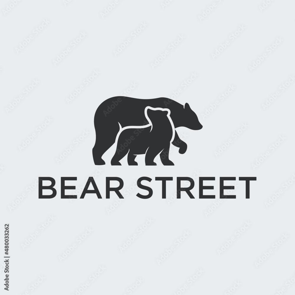 Bear Mom Child Logo Icon Designs