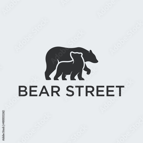 Bear Mom Child Logo Icon Designs