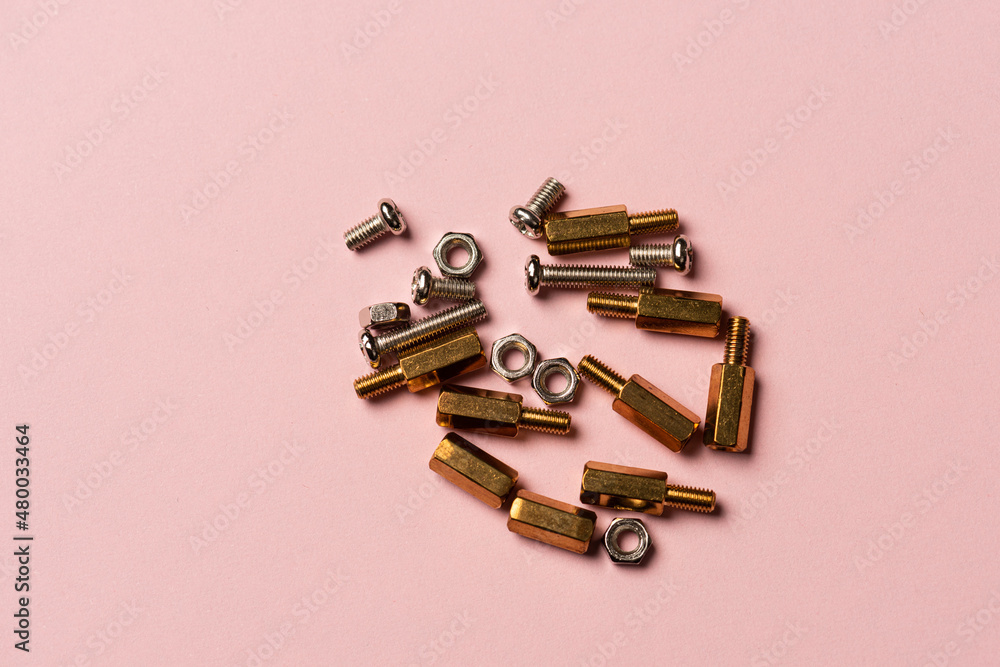 Assortment of screws, bolts and standoff screws.. Assortment of screws, bolts and standoff screws..