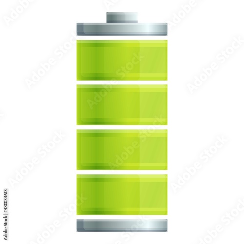 Save battery energy icon cartoon vector. Charge level. Mobile power