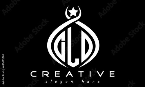 three letters DLO monogram curved oval initial logo design, geometric minimalist modern business shape creative logo, vector template