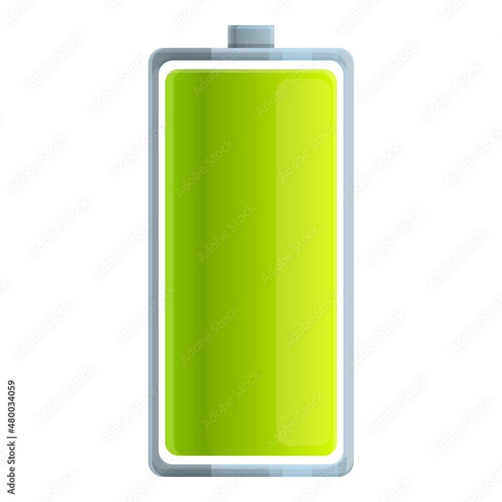 New full battery icon cartoon vector. Energy charger. Electric low New full battery icon cartoon vector. Energy charger. Electric low