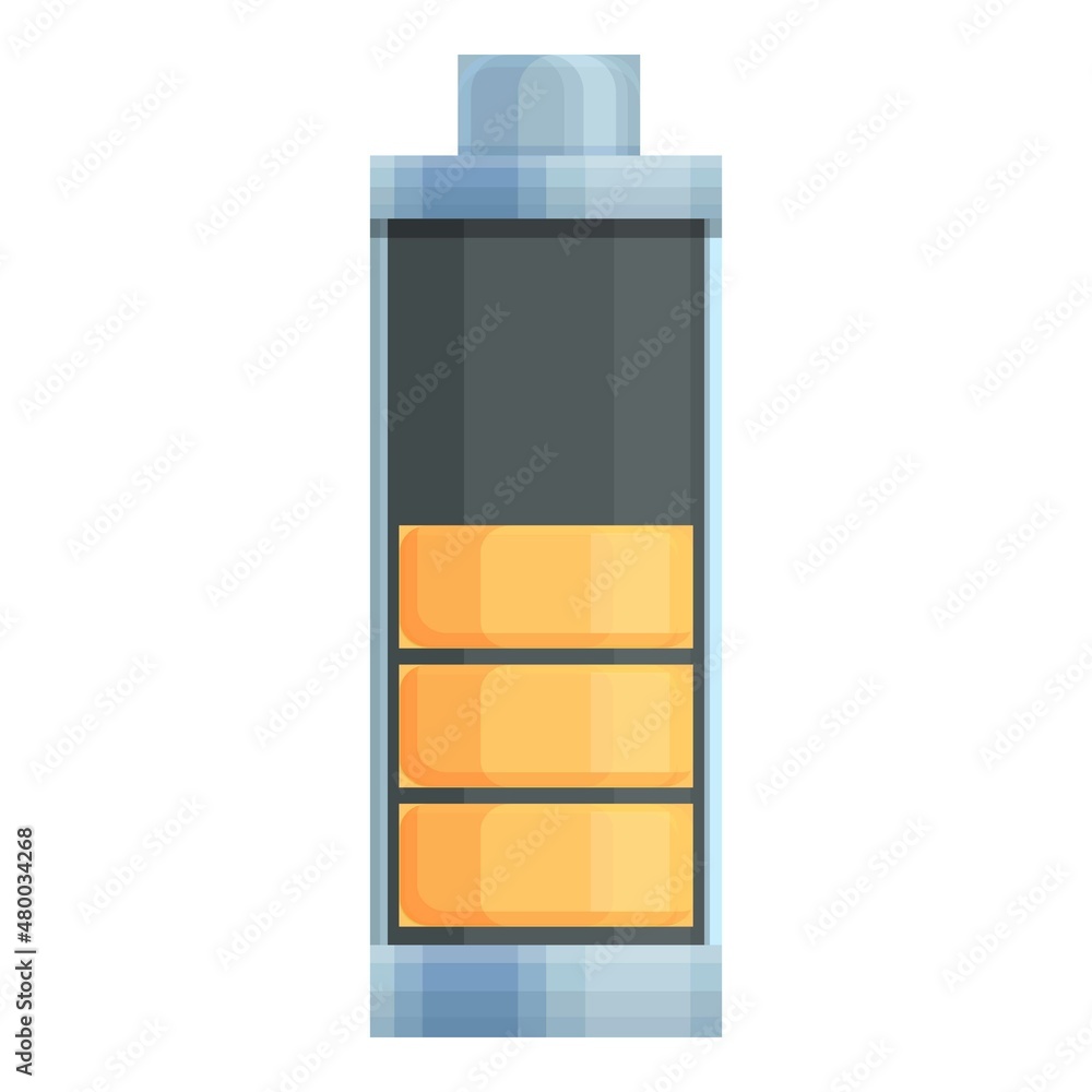 Half cell battery icon cartoon vector. Charge energy. Electric mobile Half cell battery icon cartoon vector. Charge energy. Electric mobile