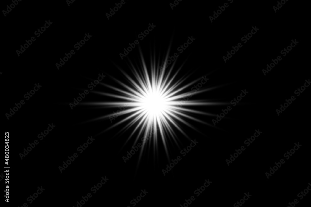 White lens flare isolated