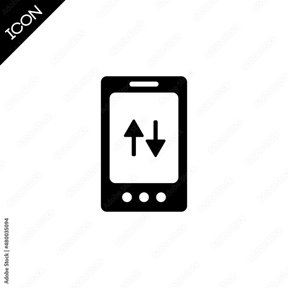 Smartphone icon in flat style on white background. Smartphone icon in flat style on white background.