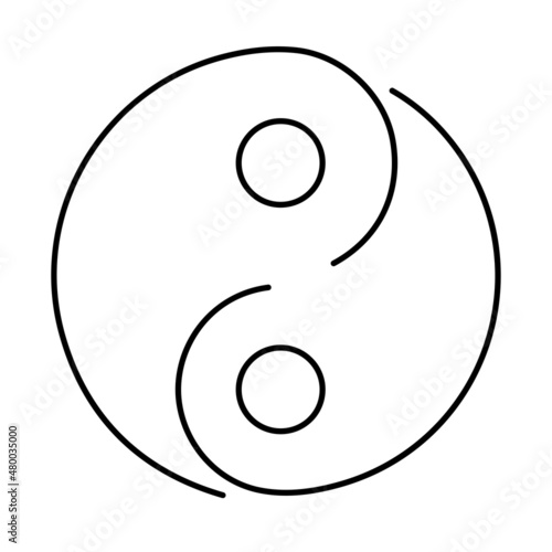yin yang icon on white background, vector illustration.