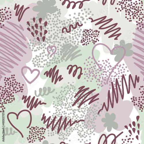 Vector abstract colorful background illustration. minimalistic soft colors wallpaper design with scribbles