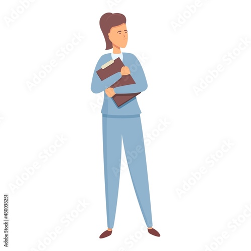 Nurse clipboard icon cartoon vector. Health care. Female medic