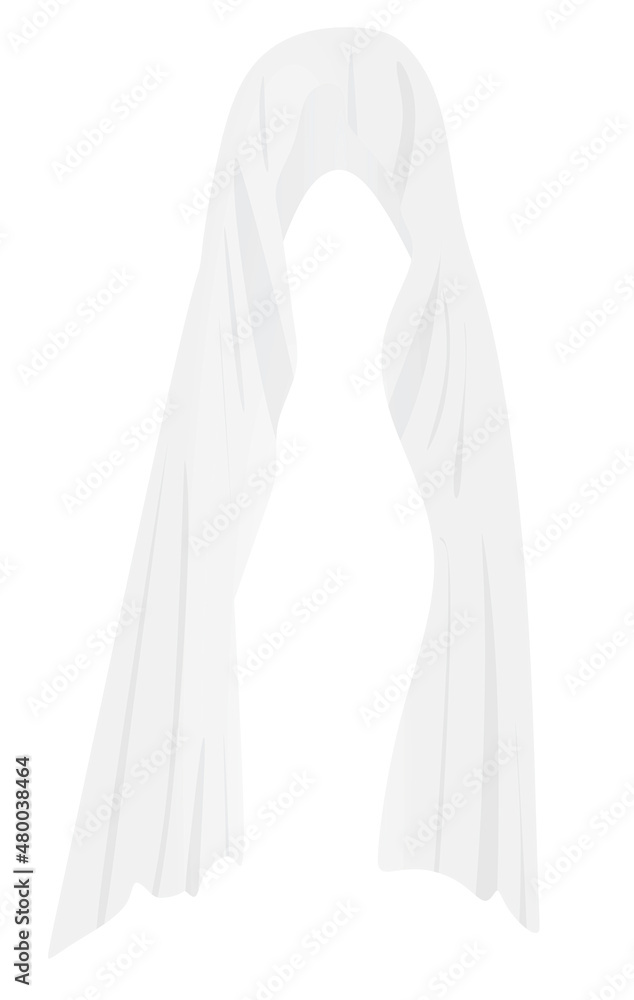White long scarf. vector illustration White long scarf. vector illustration