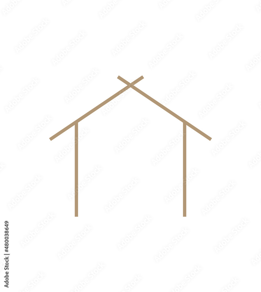 Isolated brown house, vector illustration Isolated brown house, vector illustration