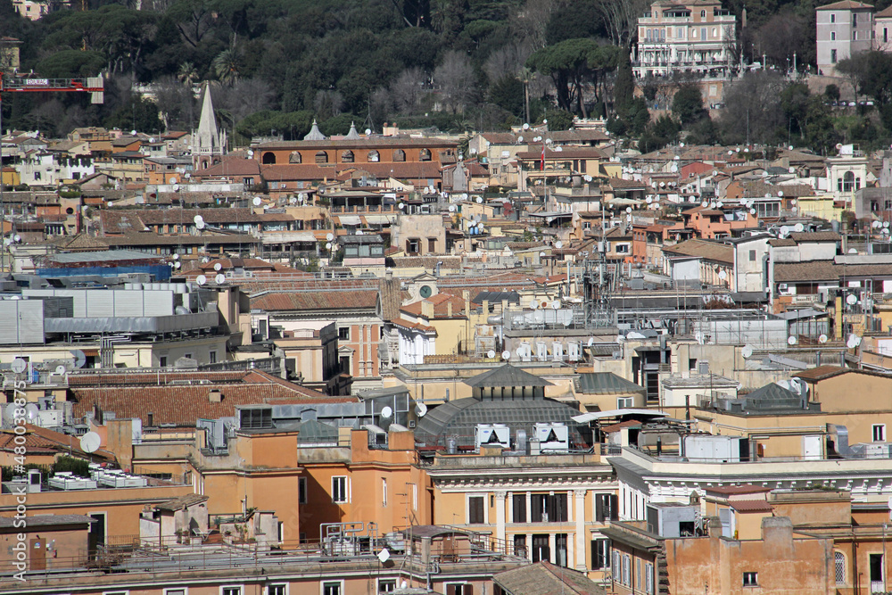 View of the city of Rome rooftops