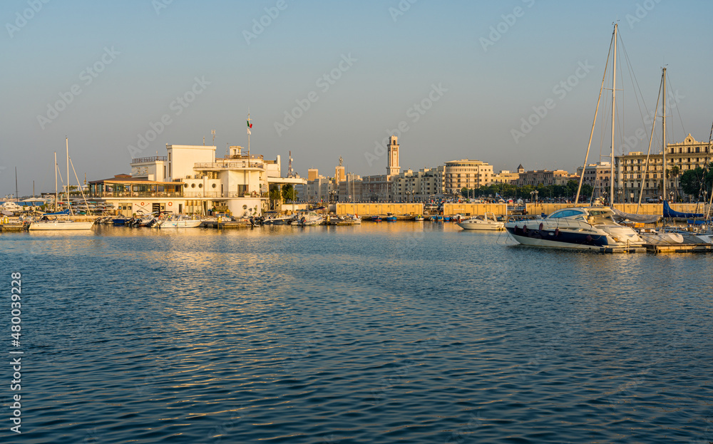 The beautiful Bari waterfront on a summer afternoon. Puglia (Apulia), southern Italy.