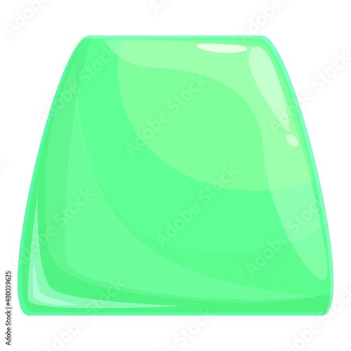 Green jelly icon cartoon vector. Candy fruit. Sweet dessert