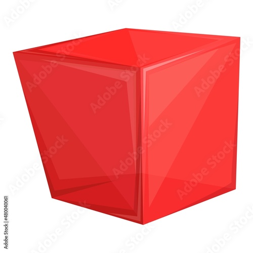 Jelly cube icon cartoon vector. Fruit candy. Sweet dessert