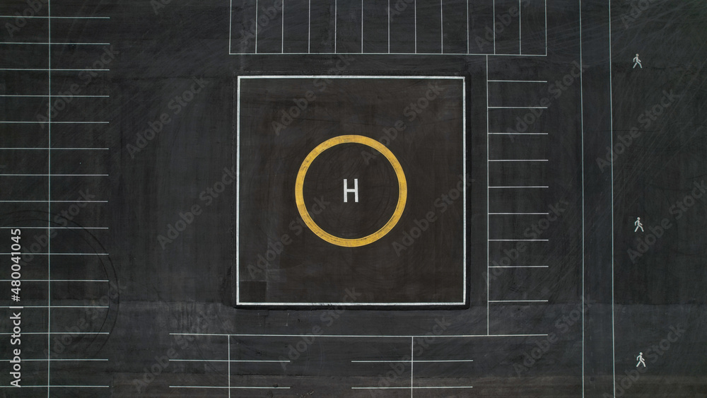 Αυτοκόλλητο Landing zone for a helicopter. A new helipad.