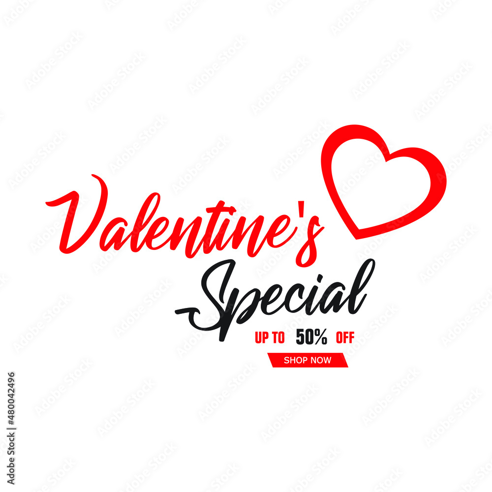 Happy Valentine's logo, Valentines Day greeting card banner template with typography text happy valentine`s day, Loveday, Special day. valentines sales off