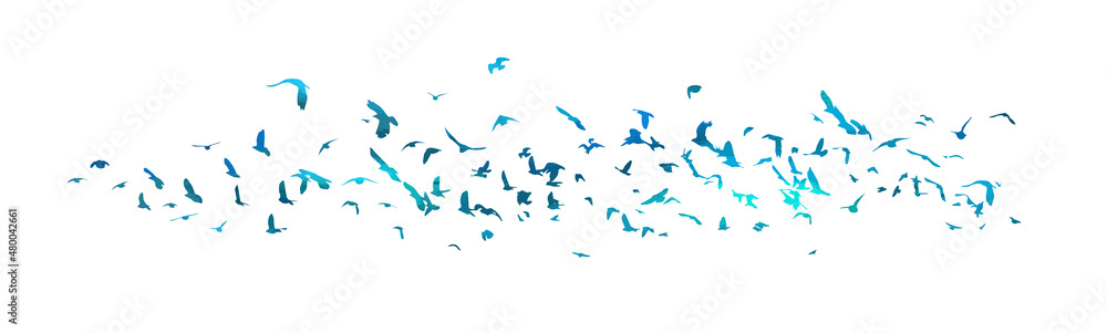 A flock of blue birds. Vector illustration A flock of blue birds. Vector illustration
