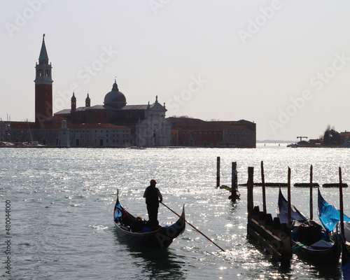 A photo of Venetian Gondola on Grand Canal, Venice. © Ceren Avar