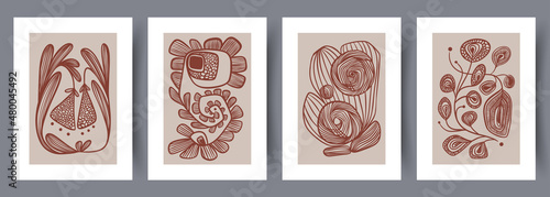 Printable wall art vector poster set.