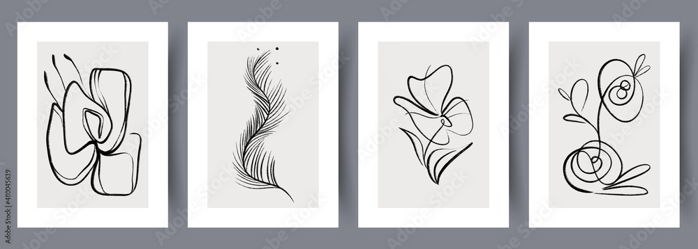 Printable wall art vector poster set. Printable wall art vector poster set.