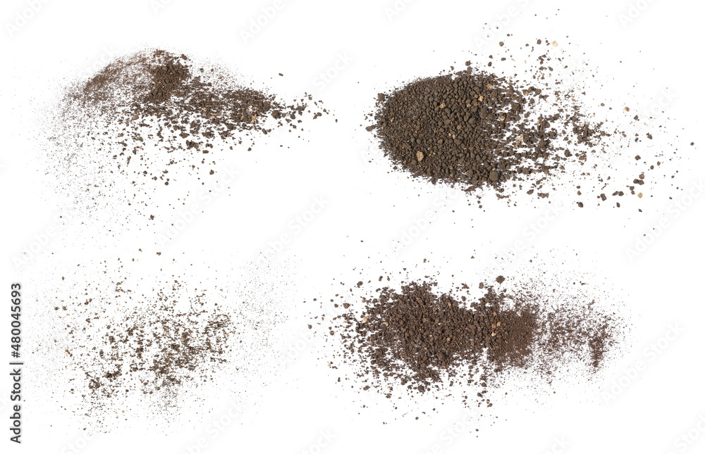 Set pile dirt isolated on white background with clipping path Set pile dirt isolated on white background with clipping path