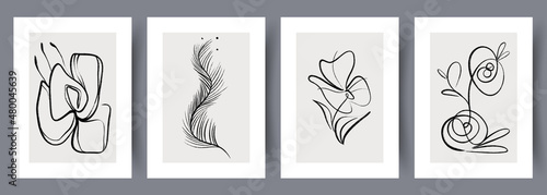Printable wall art vector poster set.