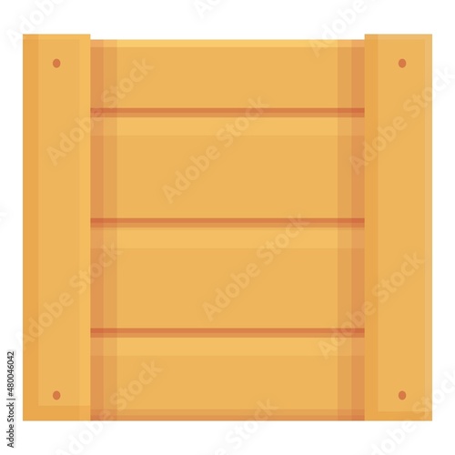 Wood crate icon cartoon vector. Casino machine. Gold button