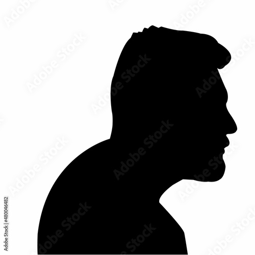 a mna head silhouette vector