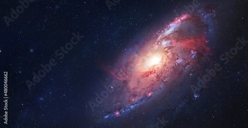 Spiral galaxy with starry light and Nebula. Stars and far galaxies. Sci-fi space wallpaper. Elements of this image furnished by NASA