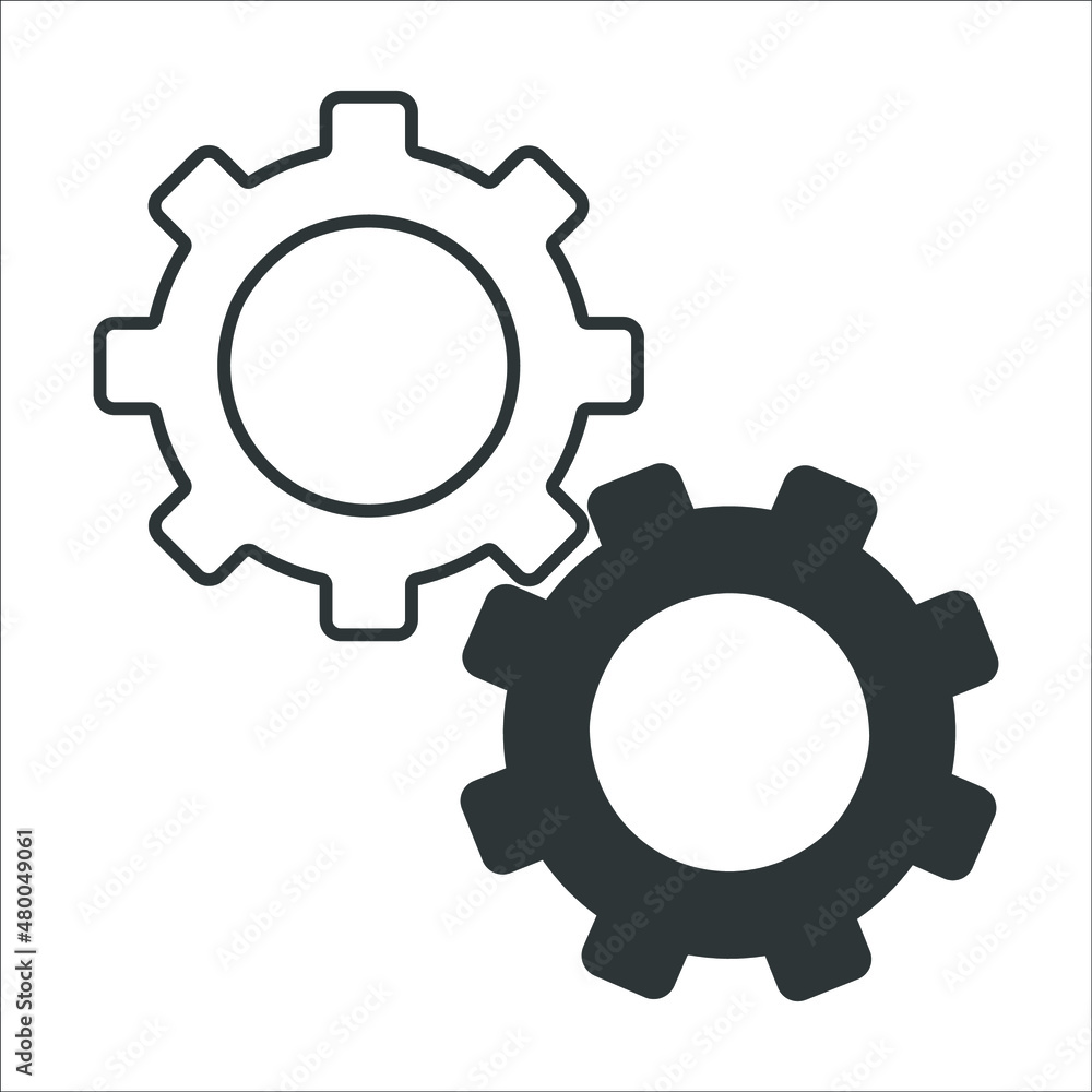 settings icon isolated vector illustration. EPS 10 Vector