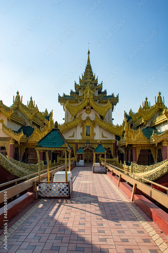 Naklejka premium Entrance of Karaweik Palace - Yangon - Myanmar