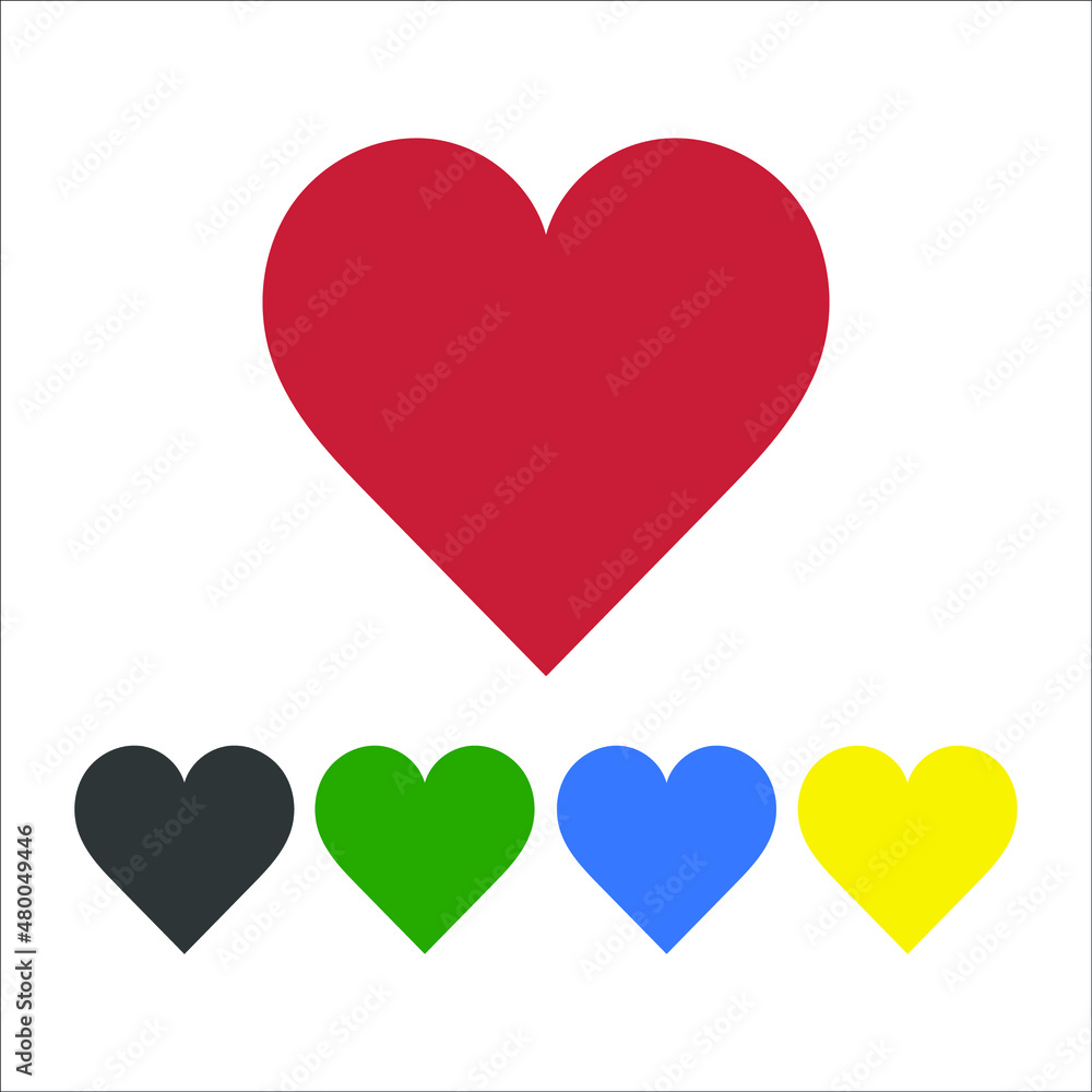 The figure of the heart is multicolored.Love. Lovers' Holiday. An element for a greeting card.