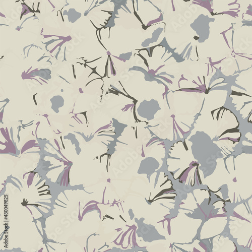 Full Seamless abstract floral texture pattern for fabric printing. Beige summer design suitable for printing on women's dress. Endless pattern for evening dress fabric.