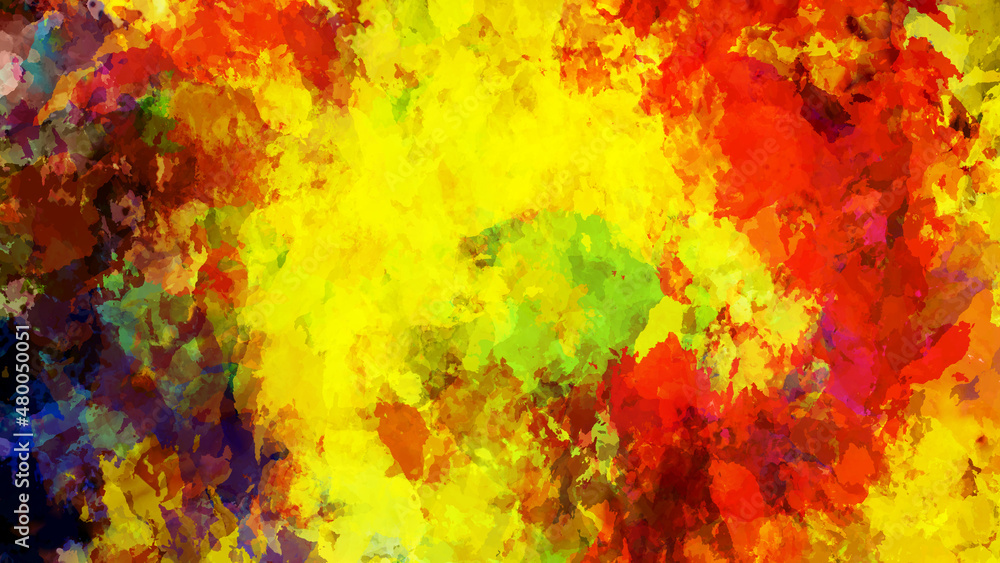 yellow red colors watercolor illustration painting brush strokes