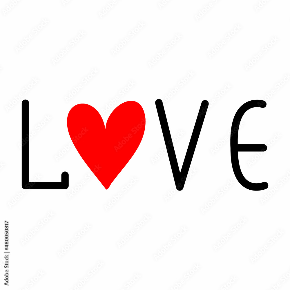 Love hand-drawn inscription with a red heart. vector illustration in doodle style. Design for valentines day, wedding, greeting cards. Love hand-drawn inscription with a red heart. vector illustration in doodle style. Design for valentines day, wedding, greeting cards.