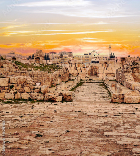 Roman archeological remains in Amman