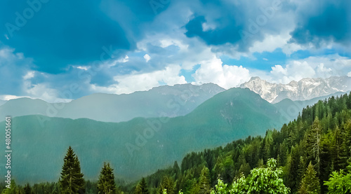 Mountain peaks of Alps in Logar valley Logarska Dolina - Slovenia © streetflash