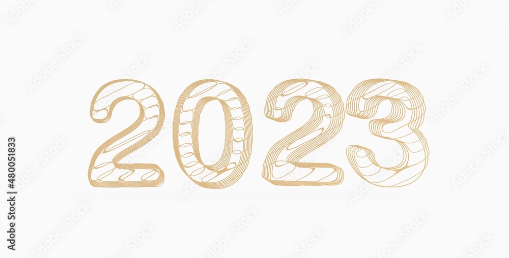 Typography design of 2023 with 3d style design Typography design of 2023 with 3d style design