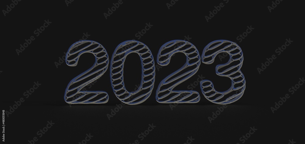 Typography design of 2023 with 3d style design Typography design of 2023 with 3d style design