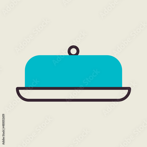 Butter dish vector icon. Kitchen appliance