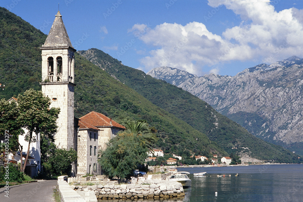 Boka Kotor bay (Boka Kotorska), Montenegro, Europe. UNESCO World Heritage Site
