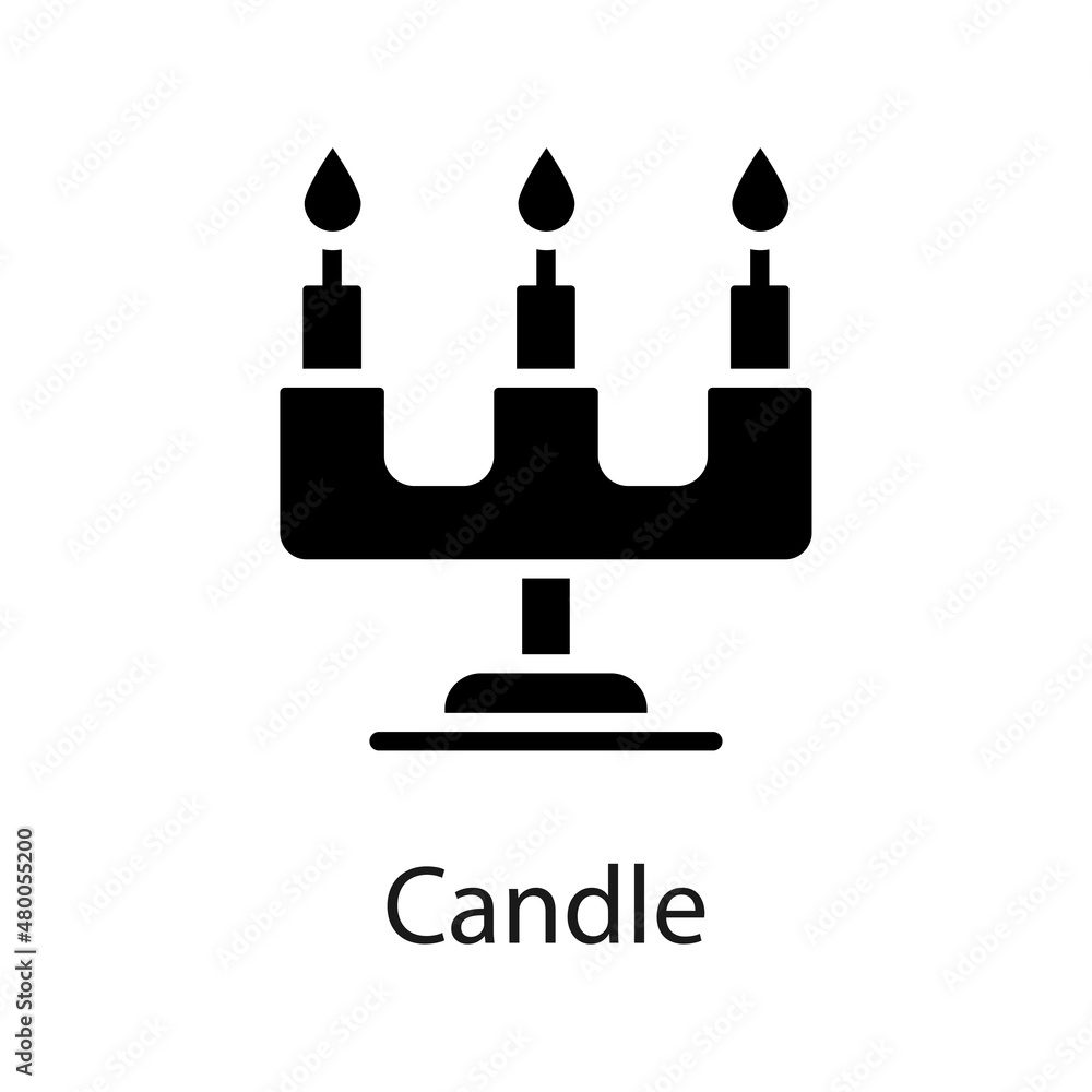 Candle vector Solid icon for web isolated on white background EPS 10 file Candle vector Solid icon for web isolated on white background EPS 10 file